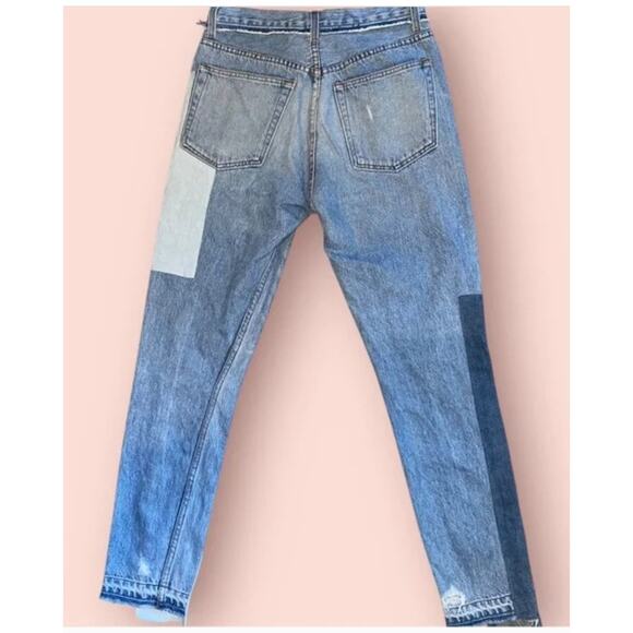 REFORMATION Patchwork Distressed Denim Torres Wash Skinny Jeans Patch 25 NWOT - Picture 4 of 9